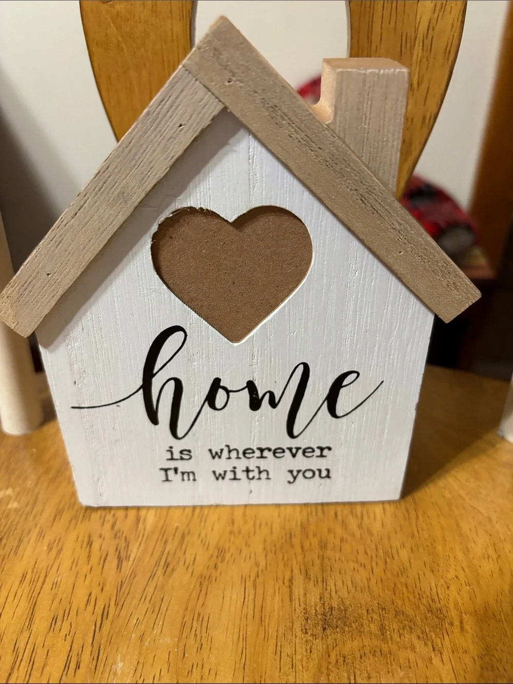 Hobby Lobby White & Natural Wooden Heart House Sign